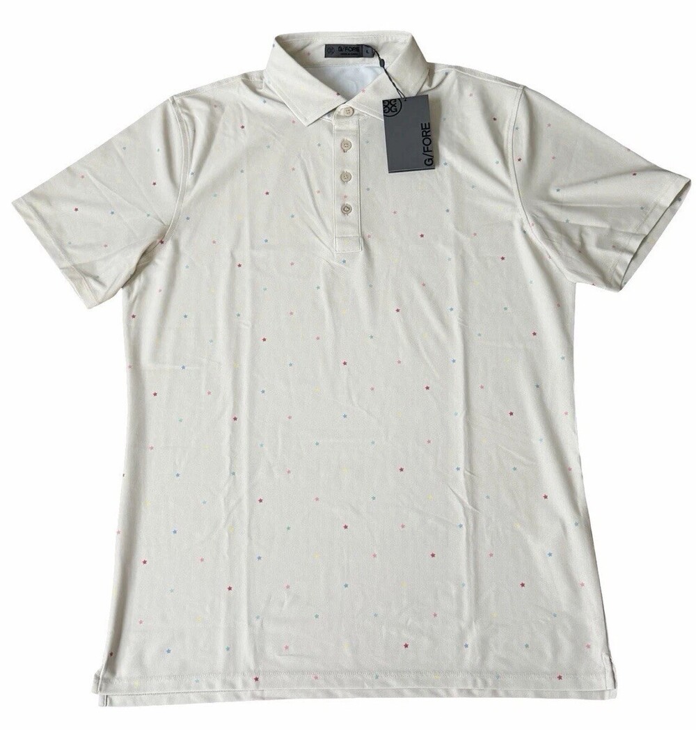 Size Large G/Fore Mini Star Golf Polo Khaki G4MS23K240B $120